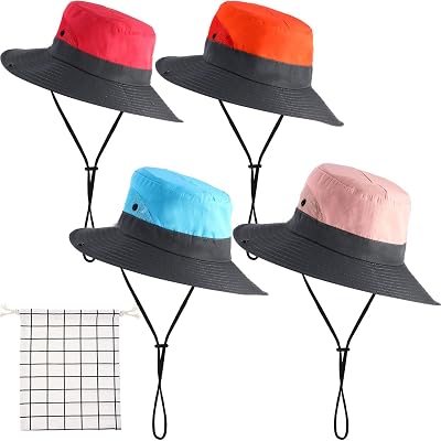 4 Pieces Wide Brim Sun Hat UV Protection Sun Hat Outdoor Foldable Mesh Hat Women main image 4