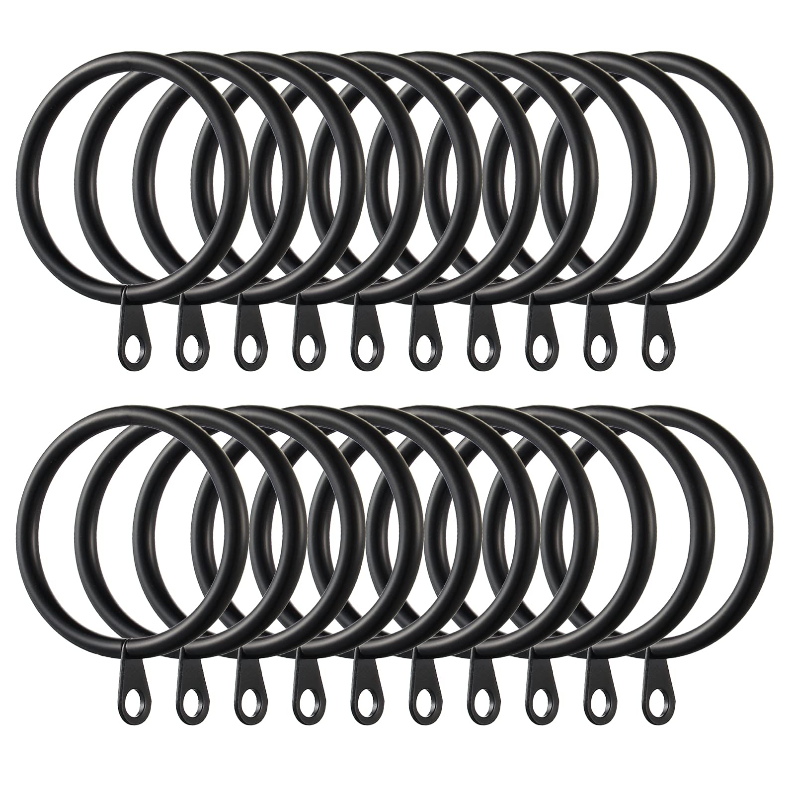 Fippy 60 Packs Curtain Rings and Hooks Metal Curtain Rings Hanging Rings 38 mm Internal Diameter for Curtains and Rods