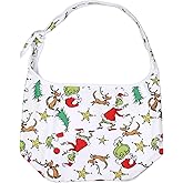 Dr. Seuss GRINCH Allover Festive Max And Grinch Shoulder Crossbody Hobo Bag Adjustable Strap