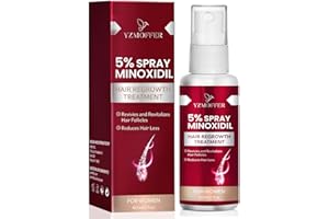 YZMOFFER 5% Minoxidil Hair Growth Spray For Women: Hair Regrowth Treatment Serum For Stronger Thicker Longer Hair Help to Stop Thinning and Loss Hair, 60ML