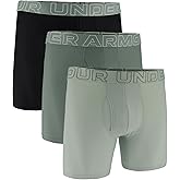 Under Armour mens 3-pack Performance Tech Mesh Solid 6" Boxer Briefs