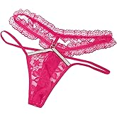 HAVBX Mens Lace Frilly Sissy Panties Pouch Thong, Feminine G string Underwear For Men Sexy Lingerie