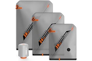 VACBIRD Rechargeable Wireless Pump Travel Storage Bags Set - 15 Pack Portable Space Saver Bags for Travel & Home - Vacuum Compression Packing Seal for Clothes, Blankets, Seasonal Storage