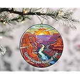 Grand Canyon National Park Stained Glass Look Ornament, National Parks Christmas Keepsake, Travel Souvenir, Ceramic Gift Printed on Both Sides