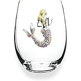 Queen Jewels Aurora Borealis Crown Jeweled Stemless Wine Glass main image 0
