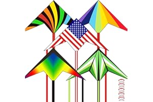 YNANIMERY 5 Pack Kite for Kids Adults Easy to Fly, Rainbow Kites for Toddlers Age 3-5 Beginners, Kites for Kids Ages 4-8 8-12 Easy to Fly in Low Wind- Kite for Family Beach Outdoor Games and Activities