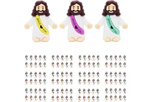 GENERIC 120pcs Little Jesus Figures Mini Jesus Figures Hide and Seek Religious Party Favors Sunday School Baptism Gifts (120pcs-10colors)