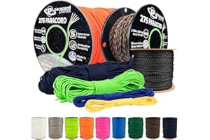 PARACORD PLANET Tactical 5-Strand Nylon Core 275-LB Tensile Strength Paracord Rope 3/32 Inch (2.38mm Diameter) (Black, 100 Feet)