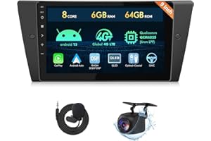 Eonon E90X6S 6+64GB Car Stereo for BMW 3 Series 2005-2011(E90/E91/E92/E93), Android 13 Wireless CarPlay & Android Auto, 9 Inch Head Unit, HDMI/SWC/4G LTE/Bluetooth/WiFi - (E90A12S Upgrade)
