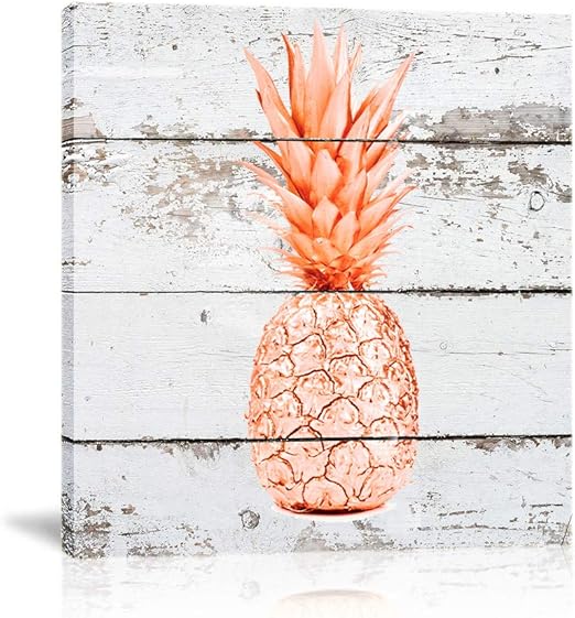 Amazon Com K Road Pineapple Wall Art Rose Gold Canvas Painting