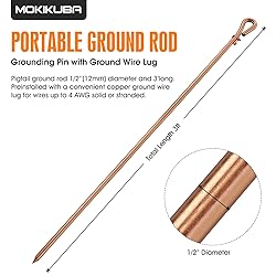 MOKIKUBA Portable Ground Rod - 3ft Copper