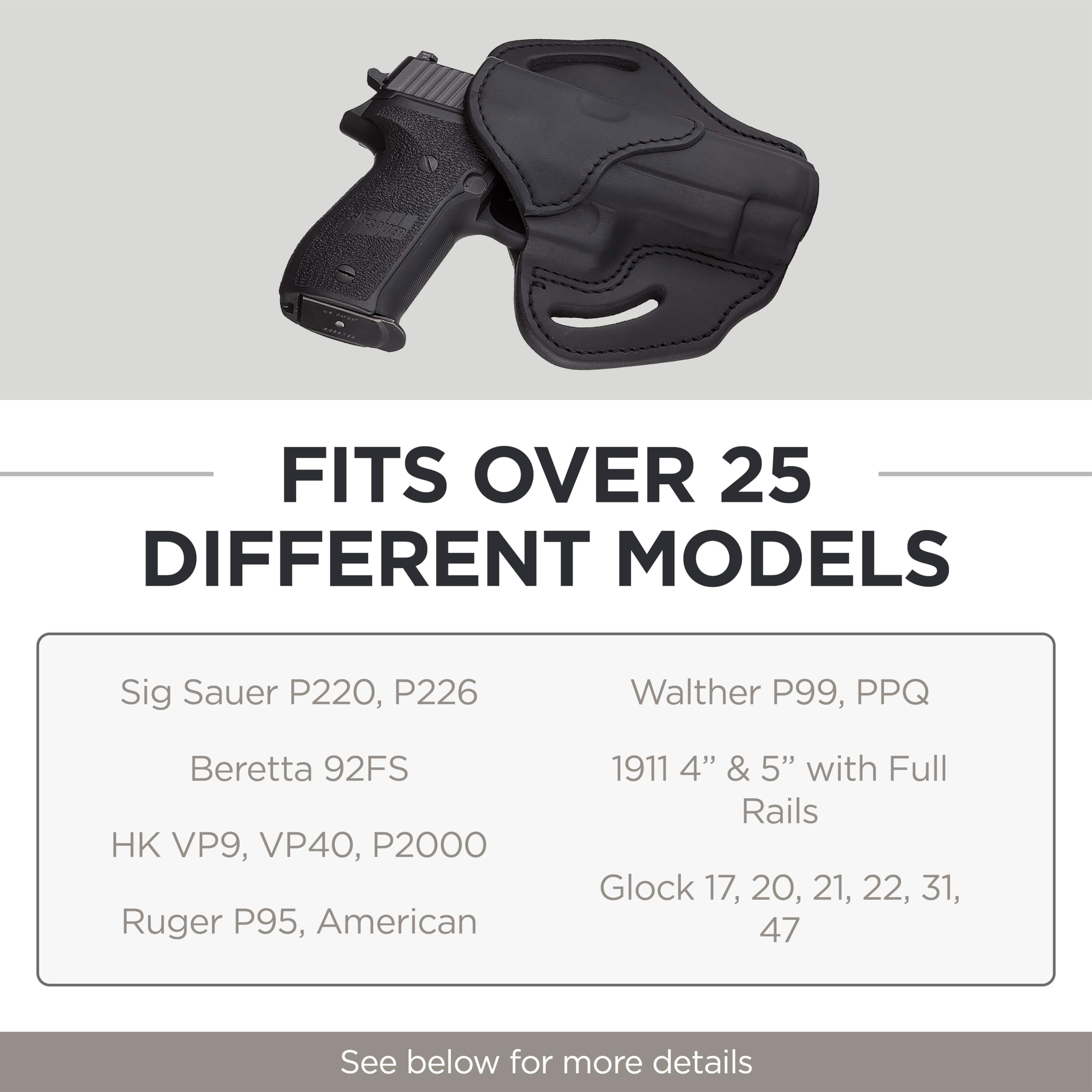 PHL製　P226 レザーホルスター左用　実物 Amazon.co.jp: Sig p226 RailレザーPancakeホルスターOWB Open