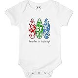 The Spunky Stork Baby Boys & Girls Surfer Surfboard Organic Summer Surf Bodysuit