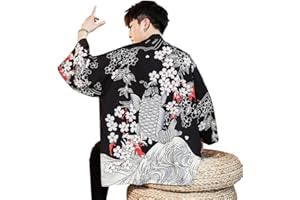 Seidarise Men's Haori Jacket Kimono Cardigan Yukata Noragi Happi Coat