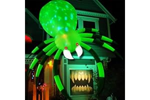 UMEELR 12FT Halloween Inflatable Spider Outdoor Decorations, Giant Blow Up Spider with Build-in LED Magic Lights, Holiday Clearance Halloween Decorations Party Yard Garden Lawn