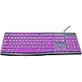 JuYuish Ultra Thin Desktop PC Silicone Keyboard Cover Skin Protector Compatible for Logitech MK295 MK275 MK270 Wireless Keyboard, Logitech K200 K260 K270 MK200 MK260 Keyboard - Purple