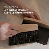ENA Living Mini Dustpan and Brush Set Beech Wood Steel Horsehair view 4