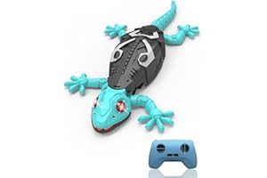 Rc Wall Climbing Gecko for Kids 3+ Years Old, Blue Wall Crawler Gecko Remote Control Electric Lizard with LED Flashing Eyes, 