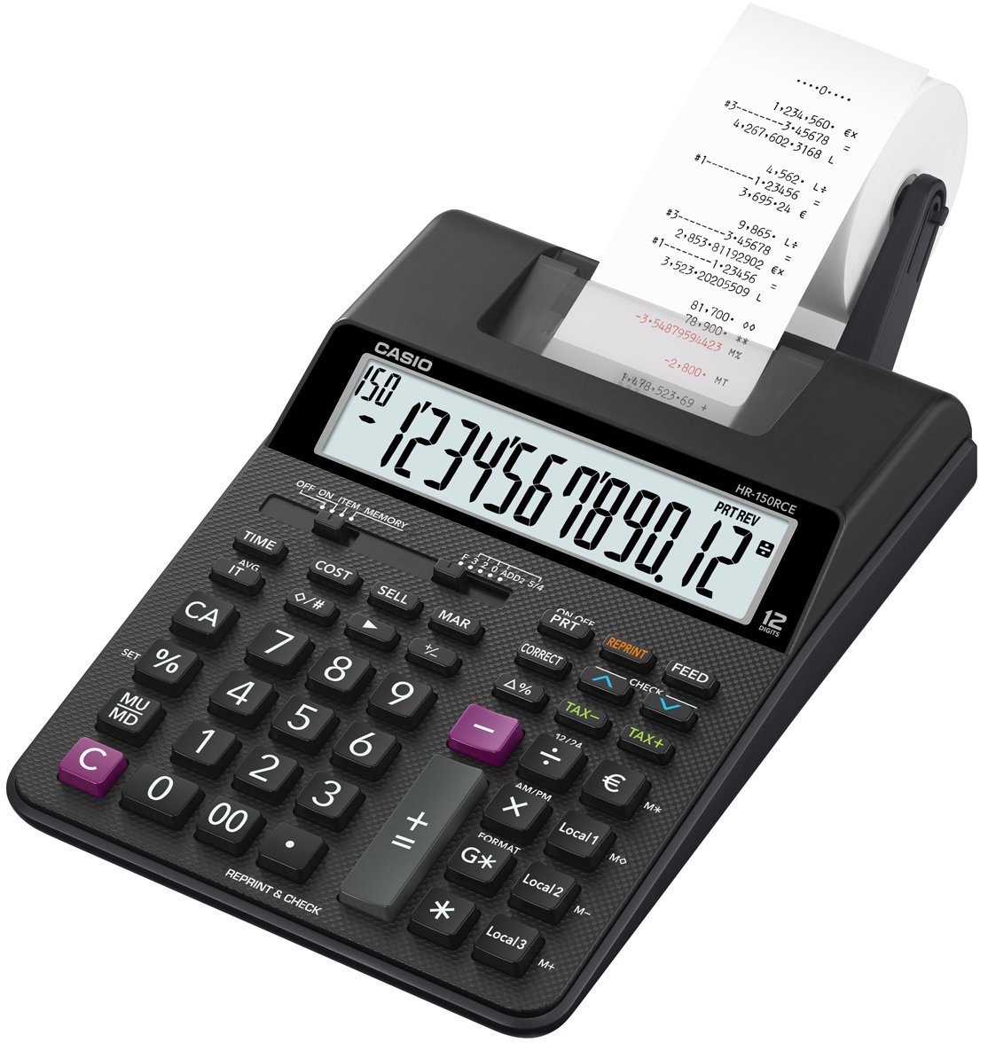 Casio HR150RCEWAEC Printing Desktop Calculator, Black Buy Online in