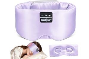 MUSICOZY 3D Silk Bluetooth Sleep Mask Headphones, Mulberry Silk Eye Mask with Ultra-Thin Wireless Speakers, Bluetooth 5.4 Sle