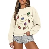 BANGELY Christmas Sequin Sweatshirt Women Christmas Light Sweatshirts Xmas Long Sleeve Shirts Holiday Crewneck Pullover Tops