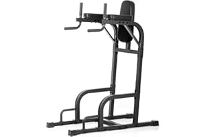 XMARK Knee Raise, Dip Stand with Push Up Station, Commercial Vertical Knee Raise, Captain's Chair, Upper Body and Core Workout Machine