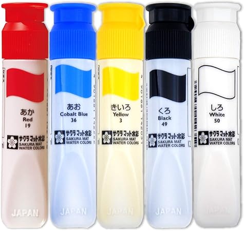 Amazon Co Jp サクラクレパス 絵の具 マット水彩 ポリチューブ入り 5色セット Mw5 ホビー