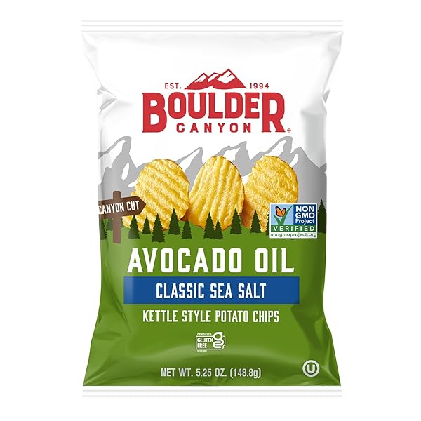 BOULDER CANYON, CHIPS POTATO AVOCADO OIL SEA, 5.25...