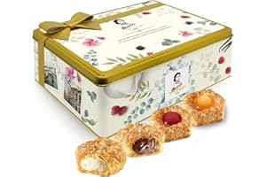 Pasticceria Matilde Vicenzi 5 O'Clock Tea Time Cookie Assortment Gift Tin - Butter Pastries, Chocolate & Vanilla Filled Gourmet Cookies - Bakery Snacks Made in Italy for Gifting - 13.76oz (390g)