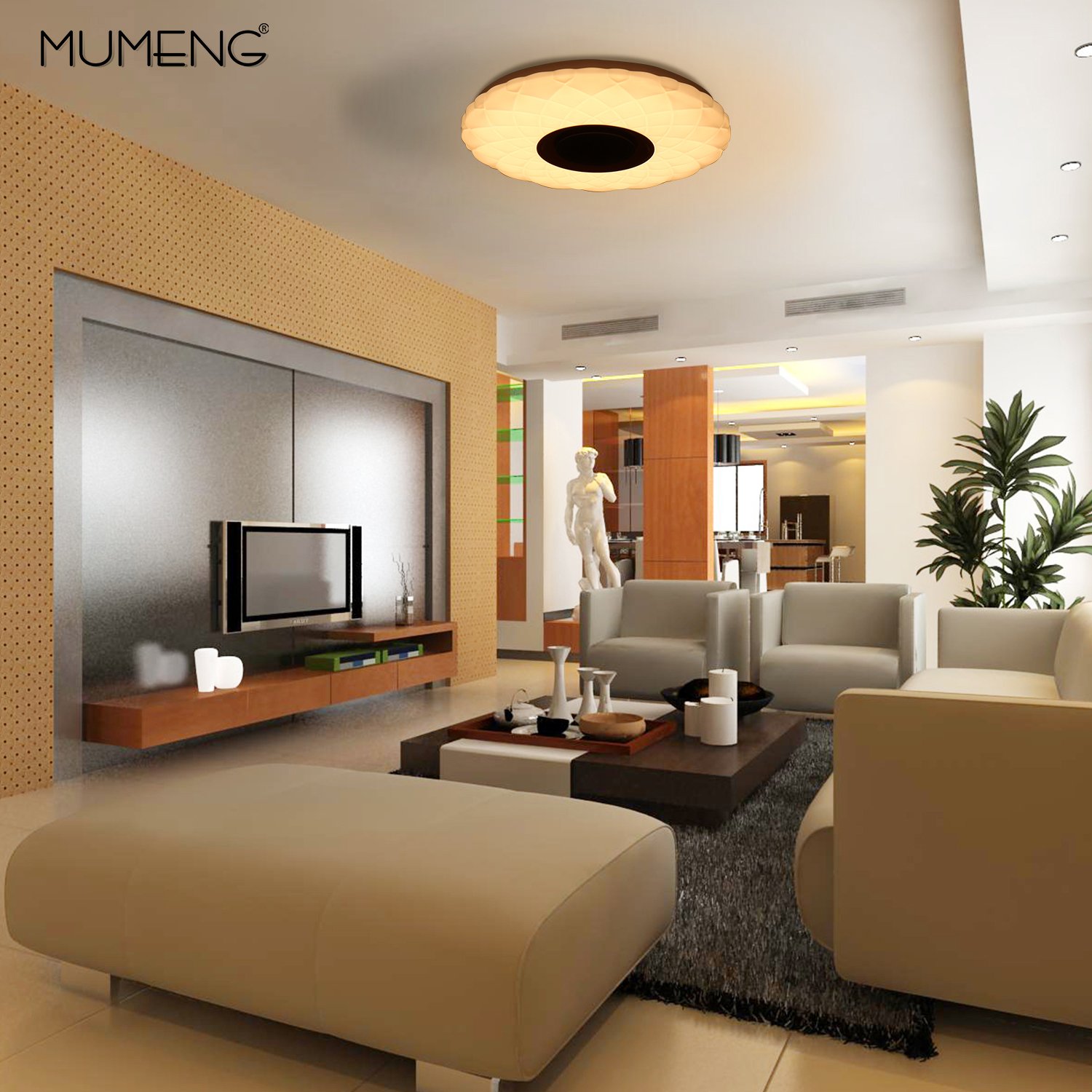 Plaf oacute n Luz L aacute mpara De Techo De M uacute sica Con Altavoz