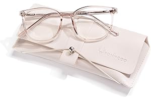 FONHCOO Blue Light Blocking Glasses Fashion Round TR90 Frame Transparent Eyewear Anti UV Computer Glasses for Women Men