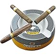 Cigar Ashtray Big Ashtrays for 8" Round Cigarettes Large Rest Outdoor Cigars Ashtray for Patio/Outside/Indoor Ashtray Gifts for Men