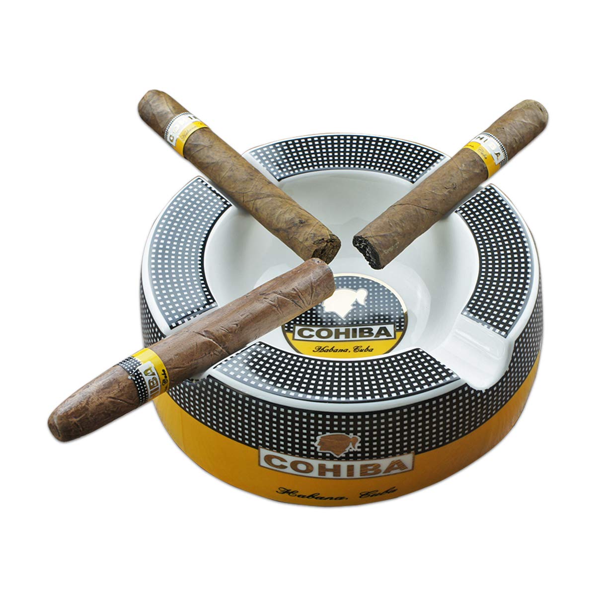 Cigar Outdoor Ashtrays for Patio - Large 8" Round Cigars & Cigarettes Ashtray