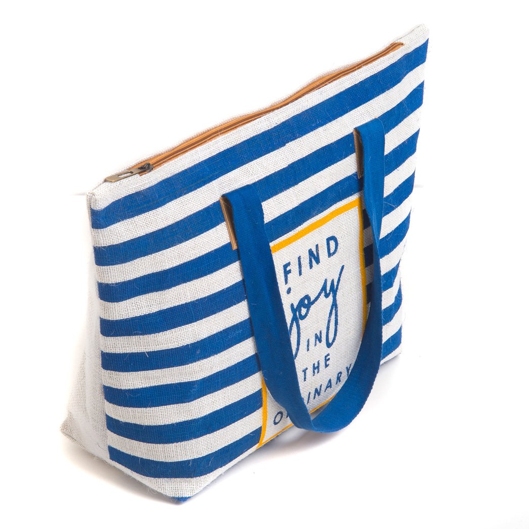 h&b women's tote bag( blue,bch-strip-blue)