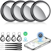 Tukio Air Tracker Tags-4 Pack (iOS Only), [Apple MFi Certified] Key Finder | Replaceable Battery Bluetooth Tracker Compatible with Apple Find My, Item Locator Smart Tag for Keys, Bag, Luggage and More