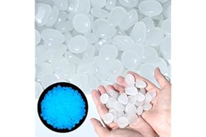 OUN NANA Glow in The Dark Rocks Outdoor Garden Decoration Pebbles, 1000 PCS Glow Pebbles Luminous Stones for Outside Patio Yard Fish Tank Aquarium Flower Bed Vase Potted Plant Decoration (White)