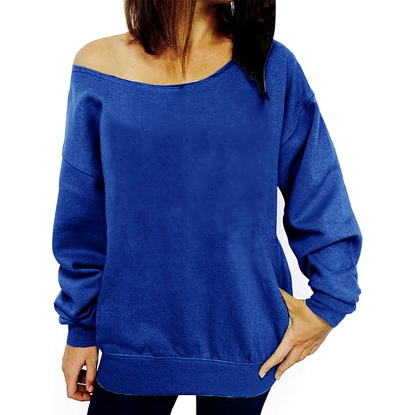 RJXDLT Women's Off Shoulder Sweatshirt Slouchy Pullover Tops