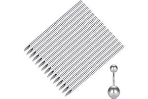 DJCIW 50PCS 14G Piercing needles, Disposable Sterilized Stainless Steel Body Piercing Needles For Belly Navel Ring Tongue Nipple Labret Lip Industrial Earrings Piercing