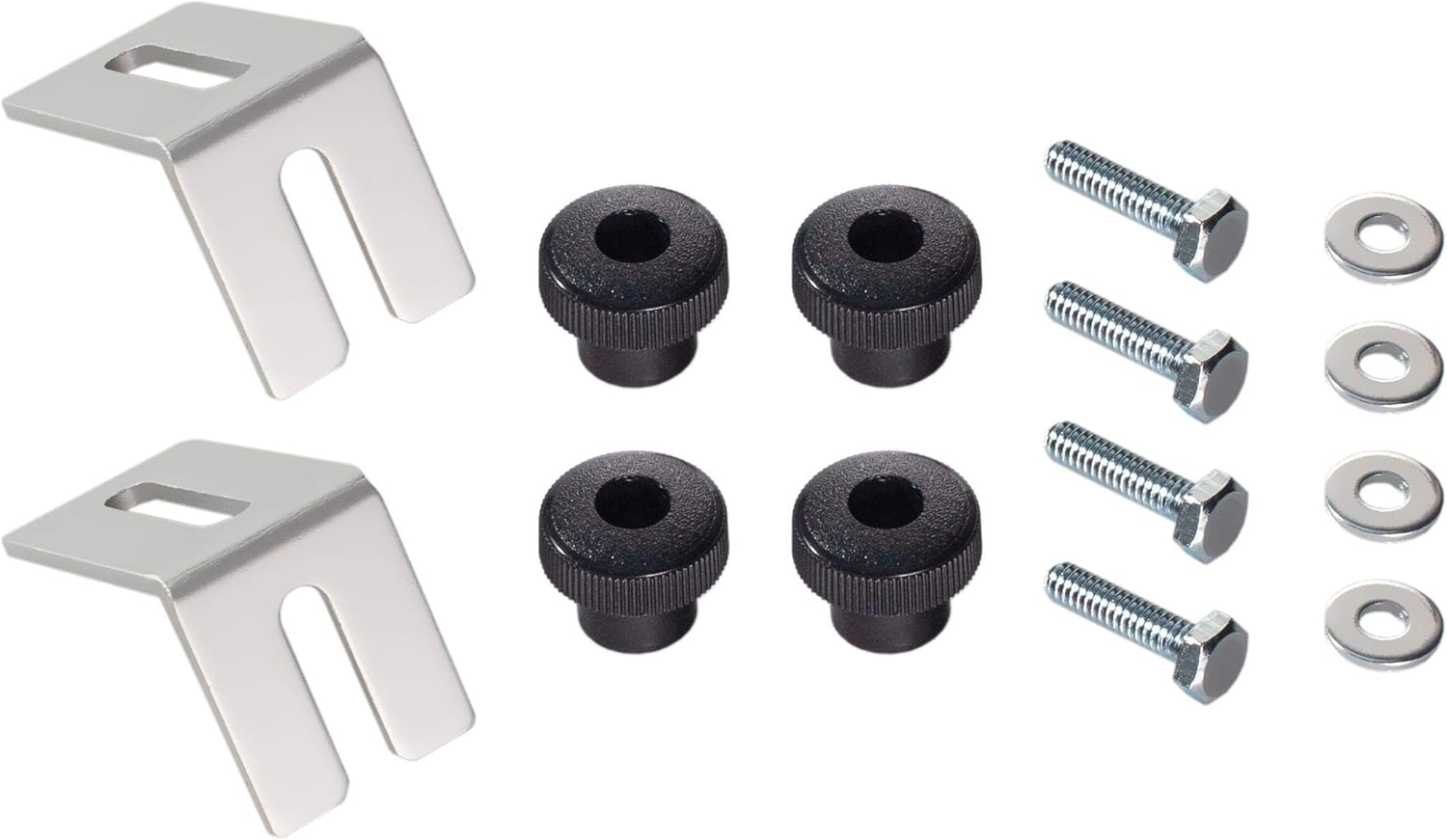 POWERTEC 71334 Multi Track Brackets and Clamping Knob Hardware Kit with Hex Bolt Fasteners 1/4"-20 x1" | 2 Pack
