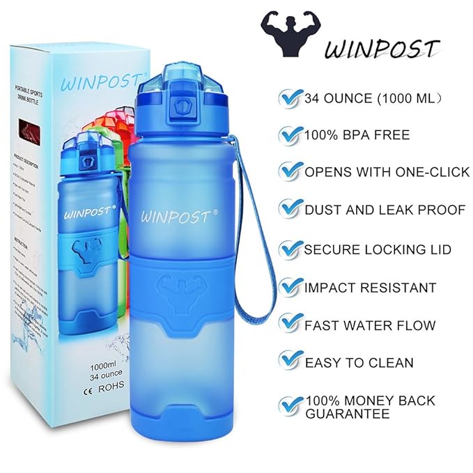 title=WINPOST Bottiglia d'Acqua Sportiva Senza BPA- Borraccia 500ml&700ml&1000ml
