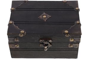 WOFASHPURET Vintage Treasure Box Jewelry Storage Case with Lid for Memorabilia and Display