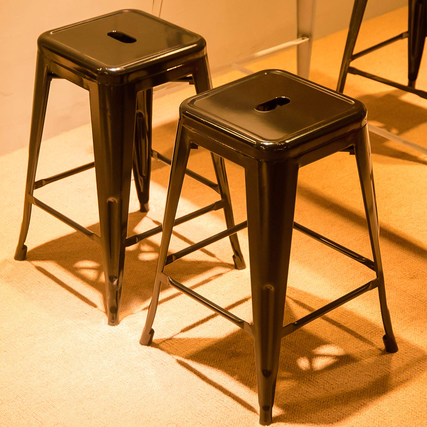 Merax 24'' Metal Bar Stools High Backless Indoor Outdoor