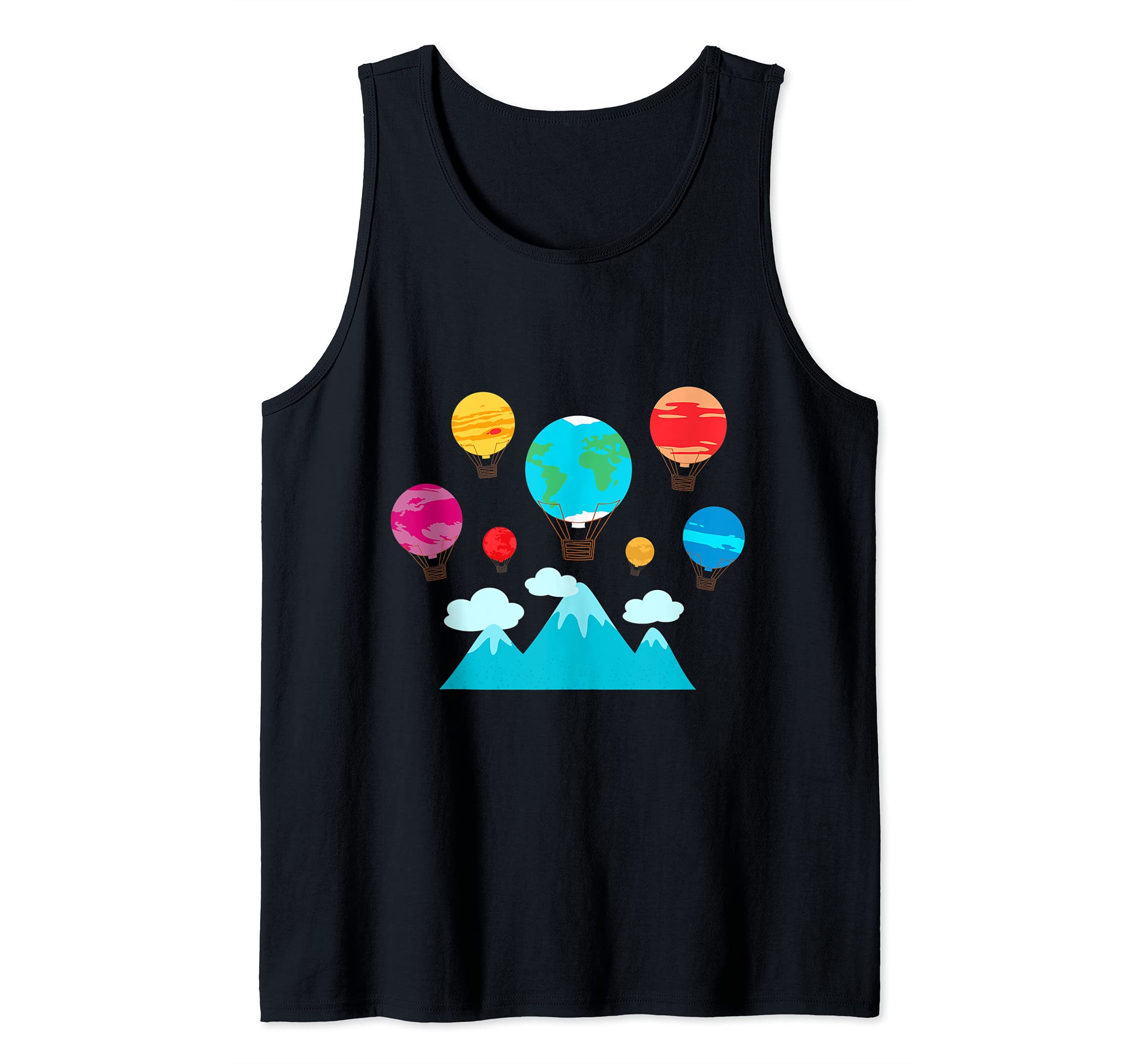 Hot Air Balloon Planet Galaxy Classic Space Travel Tank Top