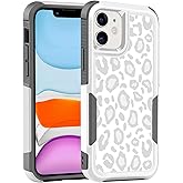LOQUPE Designed for iPhone 11 Case, Heavy-Duty Tough Rugged Lightweight Slim Shockproof Protective Case for iPhone 11 6.1 Inch,Women Girls,Cute Cheetah Leopard Pattern White