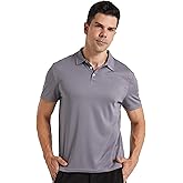 YUSHOW Mens Athletic Polo Shirts Short Sleeve Quick Dry Golf T-Shirt