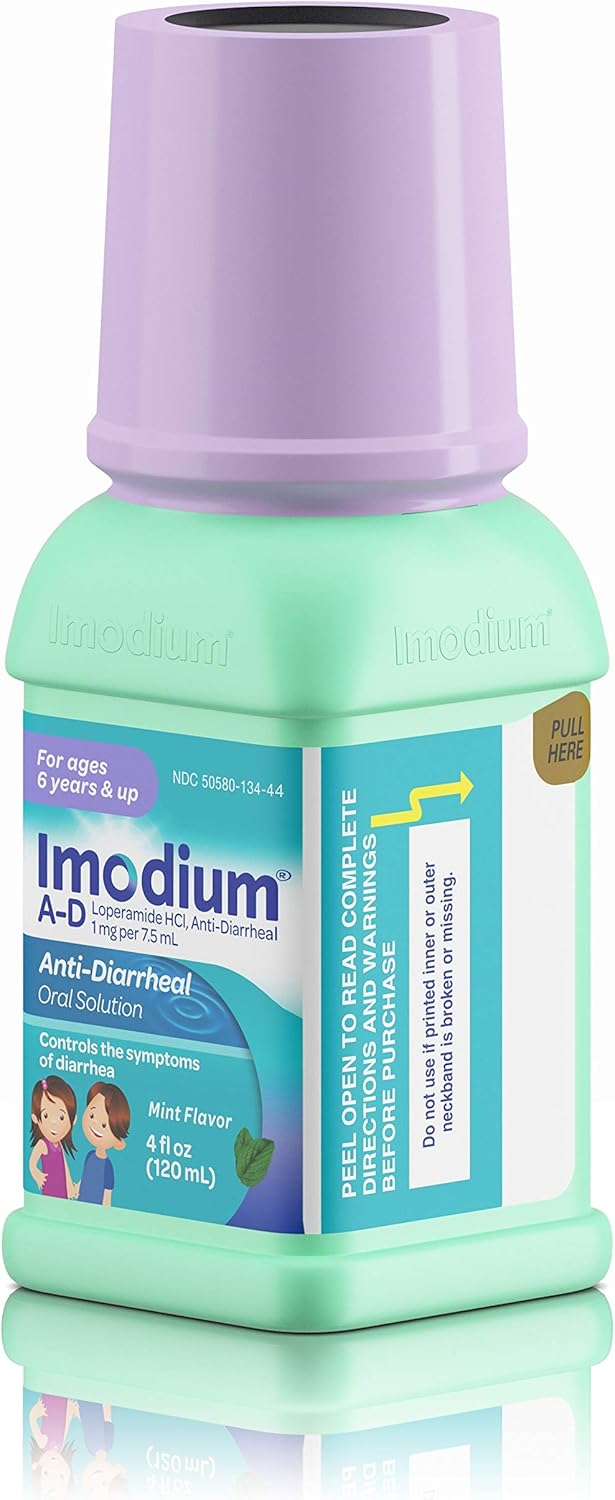 Imodium A-D Children's Liquid Anti-Diarrheal Medicine, Loperamide Hydrochloride, Mint, 4 fl. oz: Health & Personal Care
