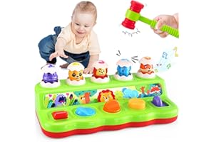 Yerloa Interactive Pop Up Animals Eggs Toy with Music & Sound, Early Developmental Educational Toys for 1 Year Old Boy Girl Birthday Gift, Sensory Pop Up Toys for Toddlers 1-3 Baby 6 9 12 18 Month Old