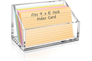 4x6 Index Card Holder, Clear Acrylic 4x6 Index Card Organizer -1 Pack (No Card)