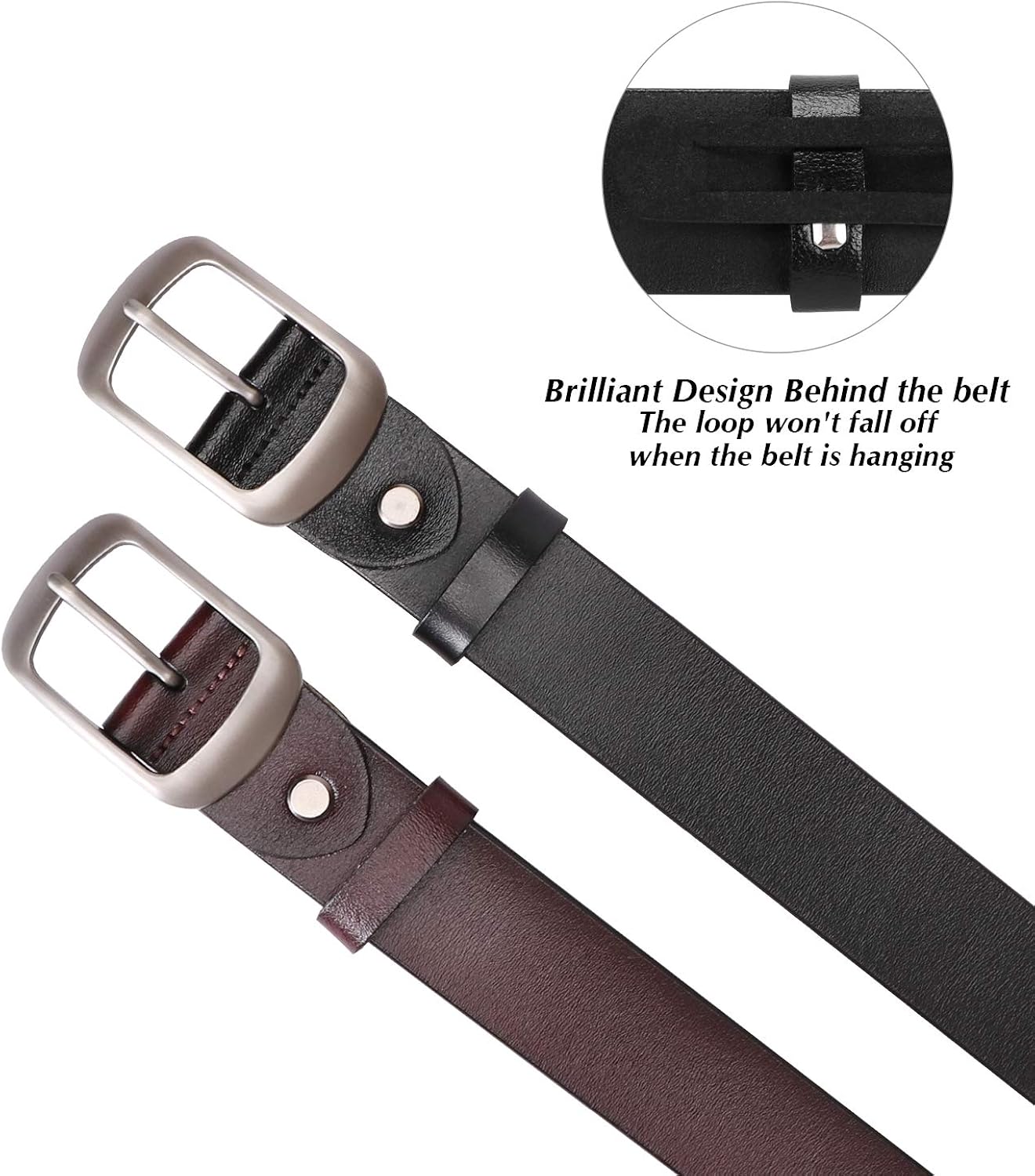 Fashion Womens Leather Belts SUOSDEY with Pin Buckle Waist Belt for Jeans Pants at  Women’s Clothing store