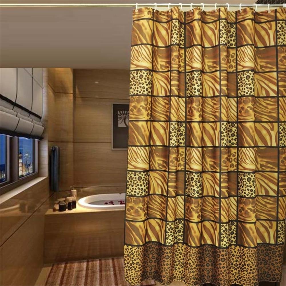 Design curtains asimetric leopard squeare bottom